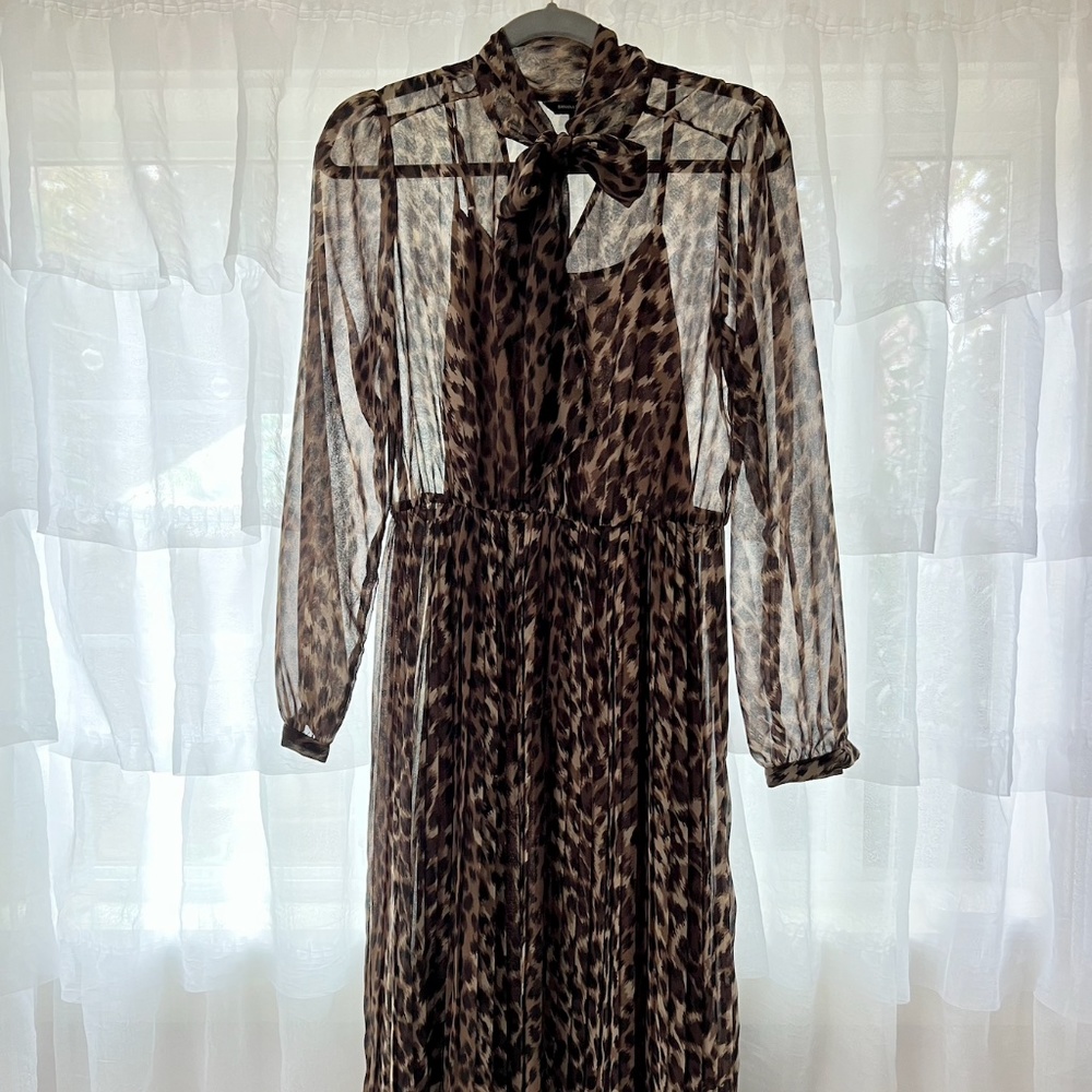 Sheer Banana Republic Leopard Dress